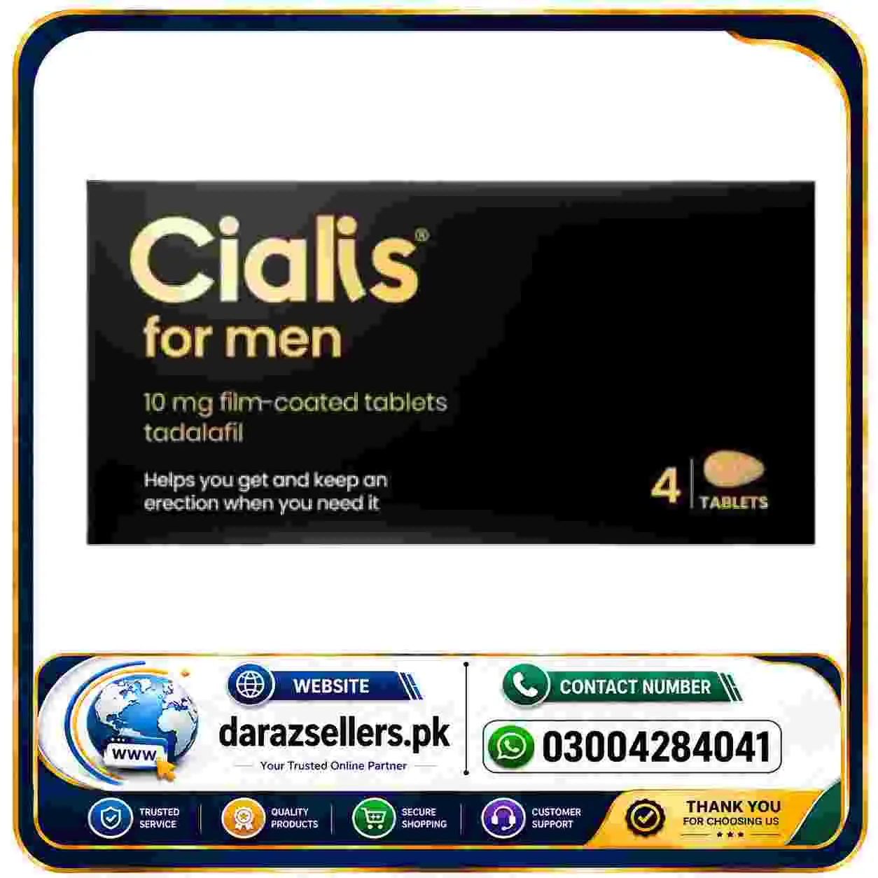 Cialis for Men 10mg Film-Coated Tablets in Pakistan