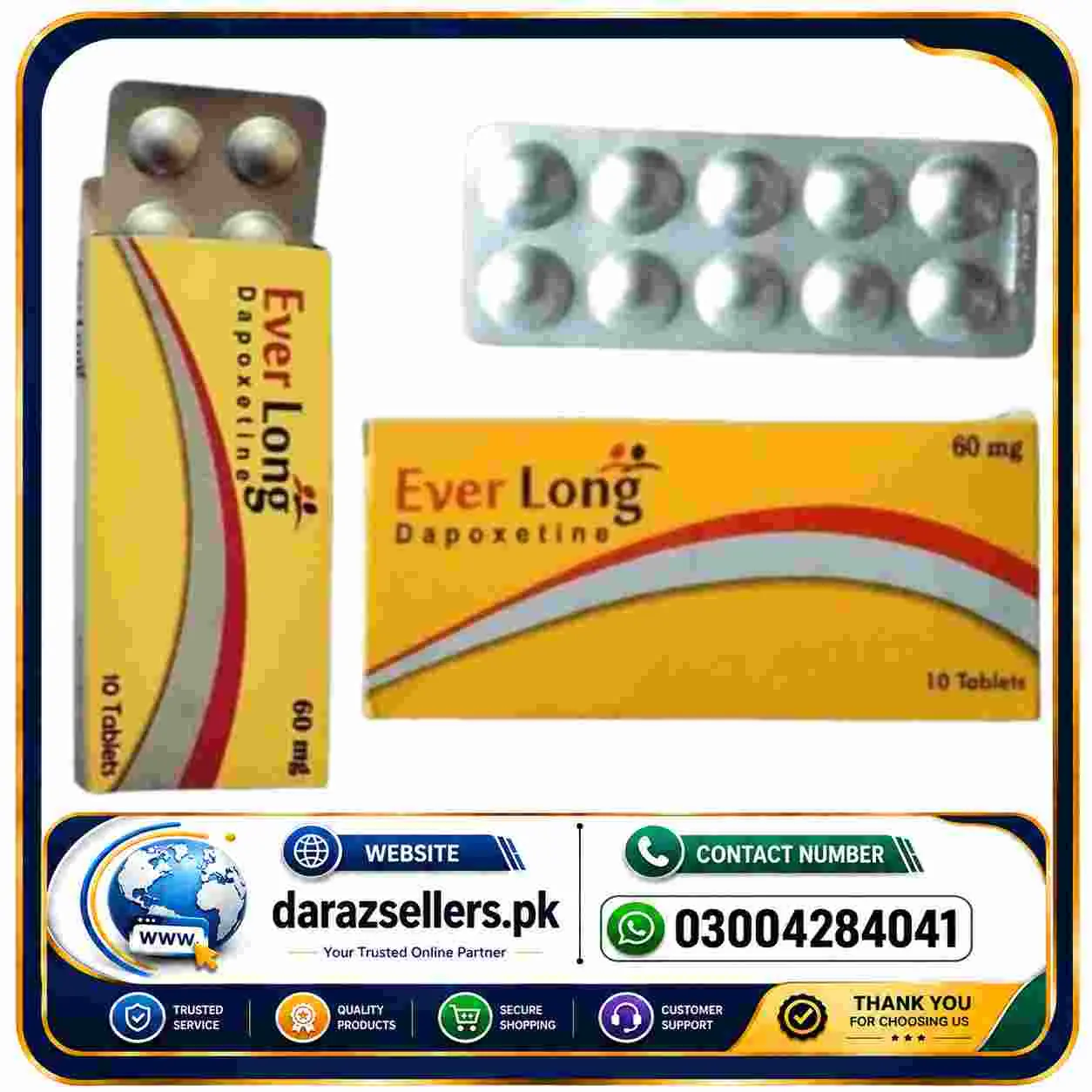 Ever Long 60mg Tablets (Dapoxetine) Price in Islamabad
