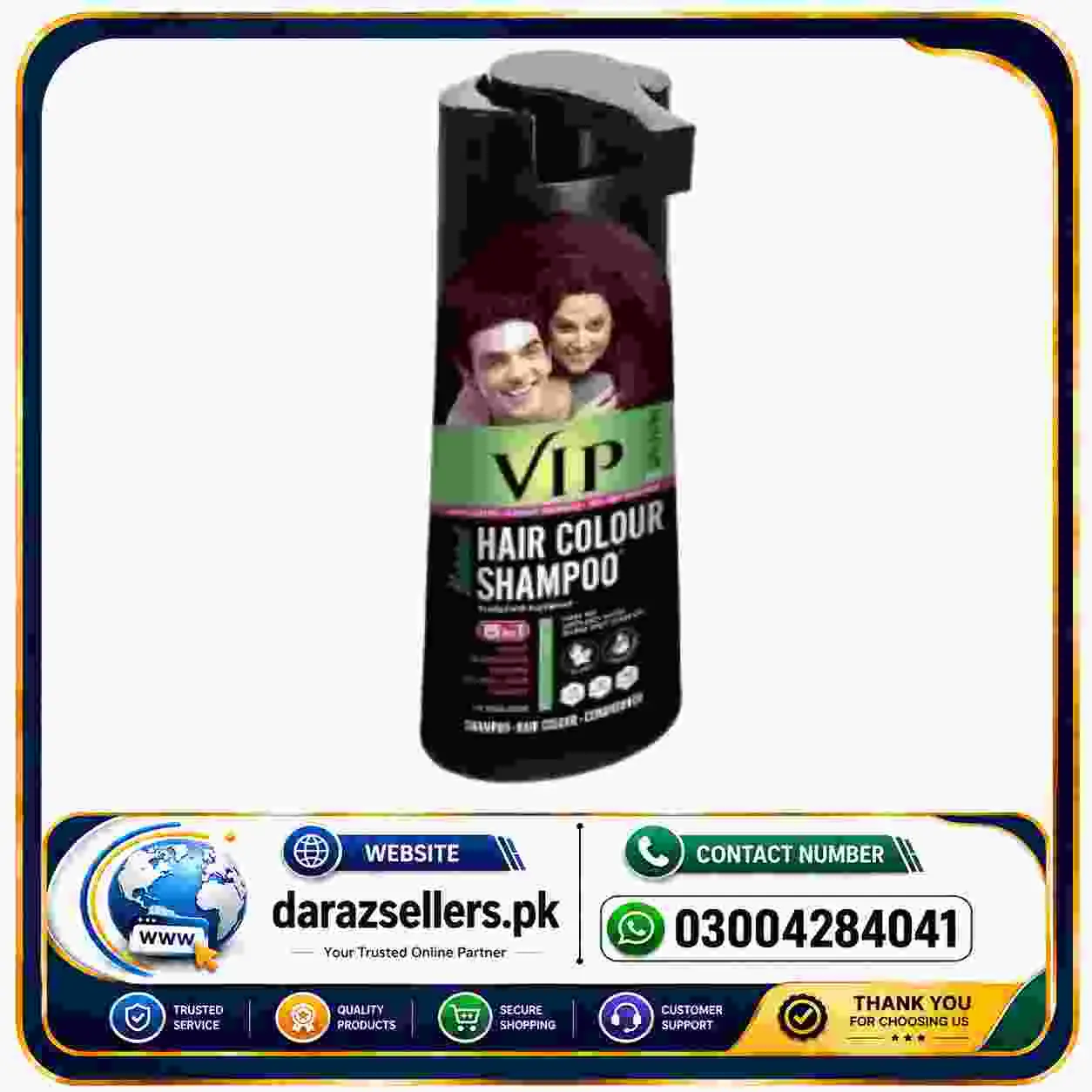 VIP Black Shampoo for Black-Looking Hair in Pakistan