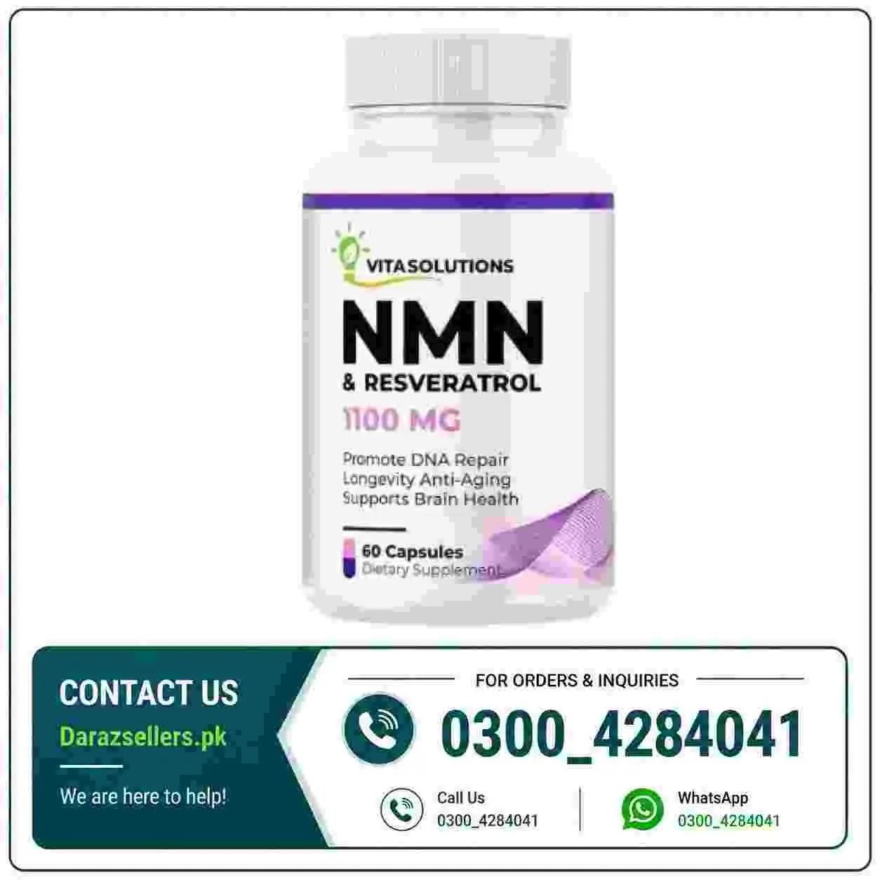 Vita Solutions NMN 1100mg Supplement In Pakistan